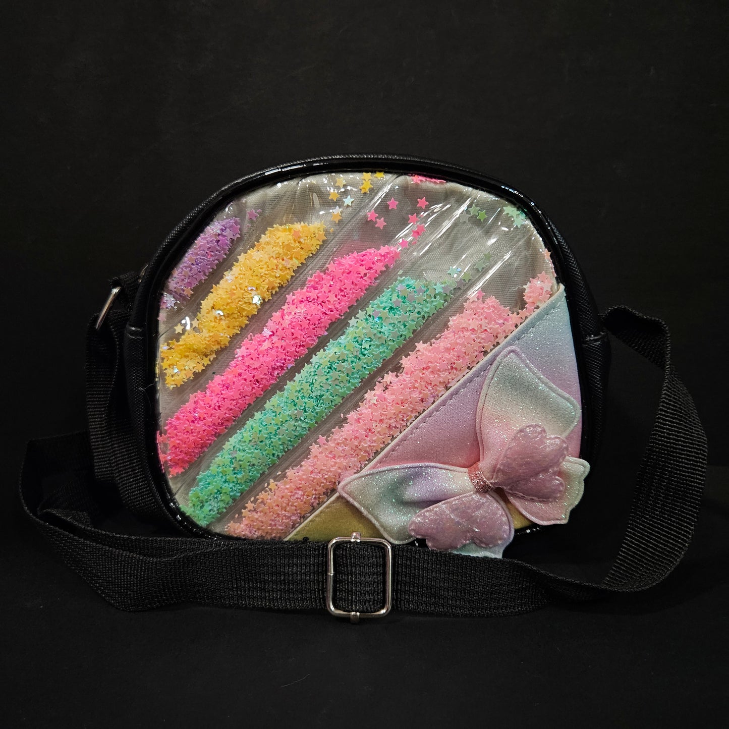 Cute Purse sling bag for Girls Kids, Rainbow Glitter Sequin Crossbody Bag for Toddlers