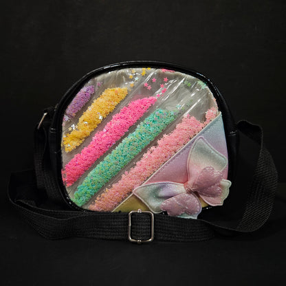 Cute Purse sling bag for Girls Kids, Rainbow Glitter Sequin Crossbody Bag for Toddlers