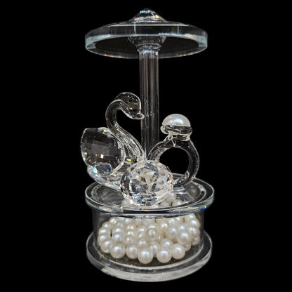 Crystal Swan Collectibles,Crystal Swan/Duck Ornaments Decor, Swans Statues Crystal Paperweight Tabletop Centerpiece for Wedding Living Room Home Office Decor