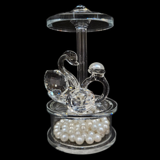 Crystal Swan Collectibles,Crystal Swan/Duck Ornaments Decor, Swans Statues Crystal Paperweight Tabletop Centerpiece for Wedding Living Room Home Office Decor
