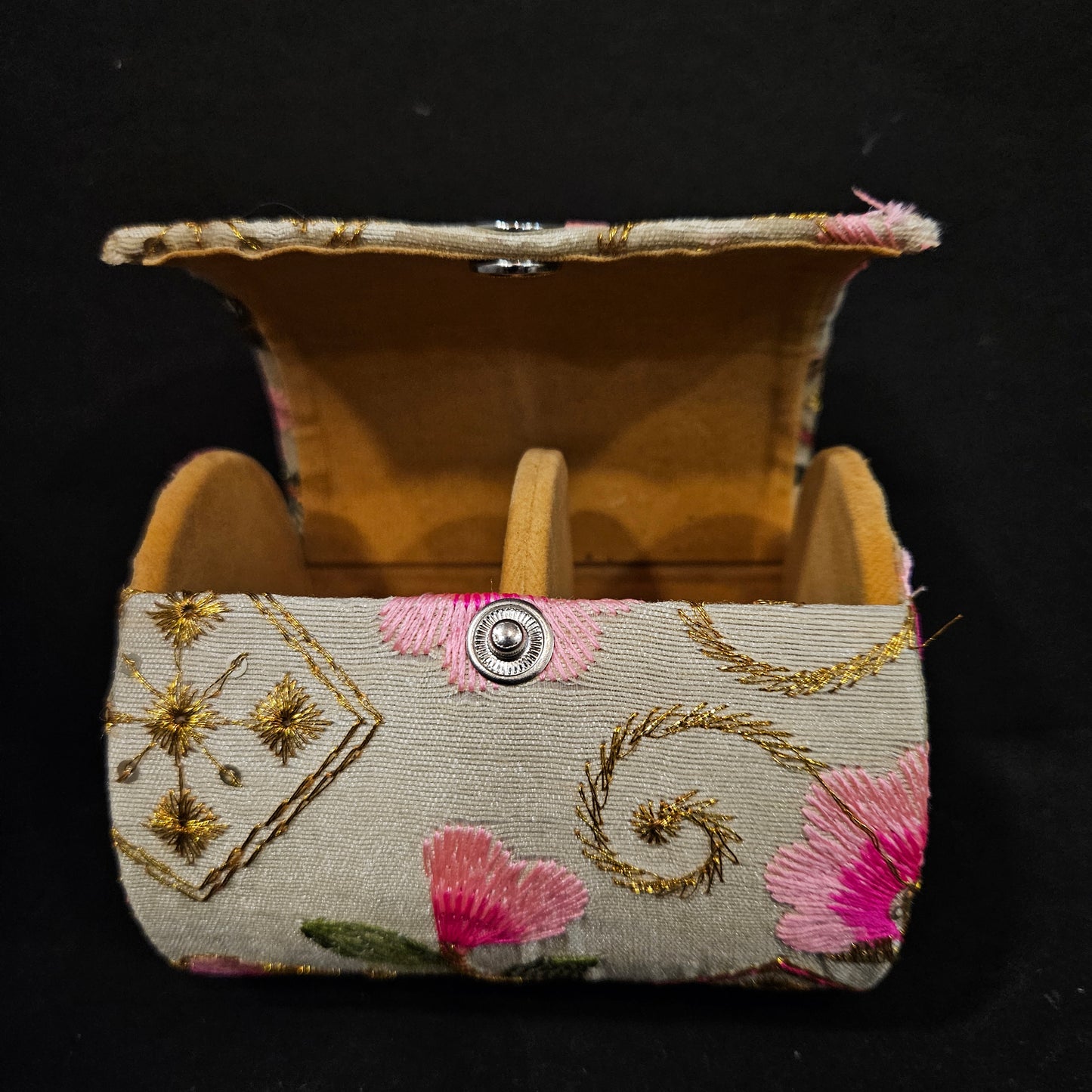 Designer Flower Embroidered Bangle Organizer box for Women's