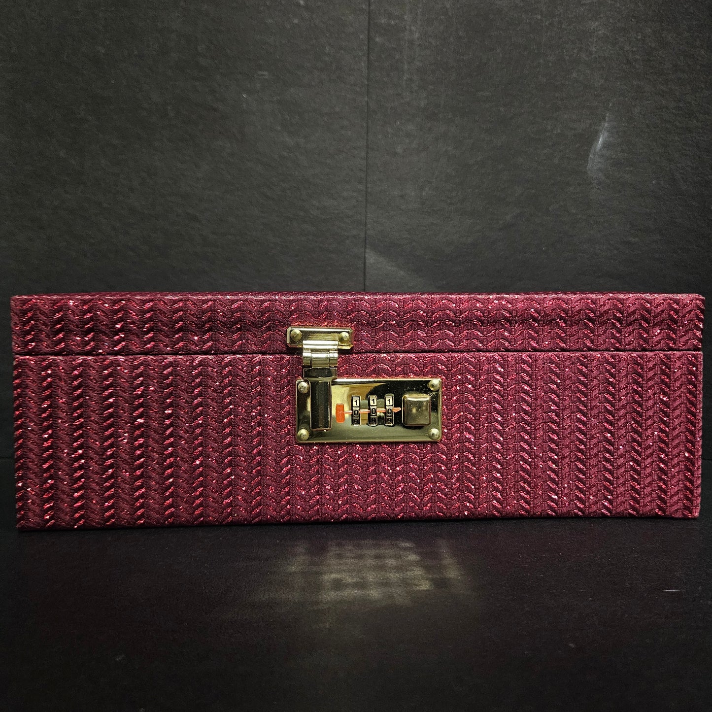 Rectangular Maroon colour Wooden Bangle Box 2 Rods & hard Material glitter Desiger Bangle Box for women's