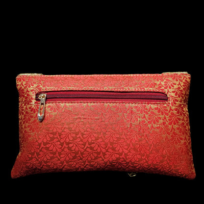 Clutch Purse for Women Girls Handmade Evening Bag with Artificial Beads Flap