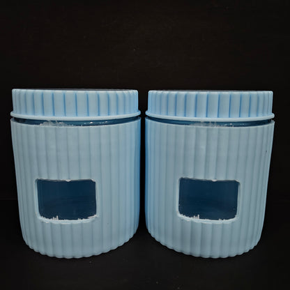 Glimmer 2 piece glass jar gift set for groceries storage purpose & for dry fruits storage purpose