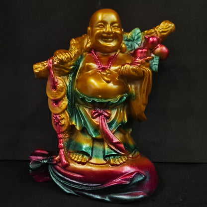 Laughing Buddha with Coins Bag Decorative Showpiece idol