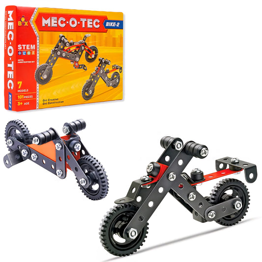 MEC - O - Tec Bike 2 Metal Construction Toy, Building Blocks, Educational Toys for 6+ Yrs Boys and Girls, Multicolor, Kid