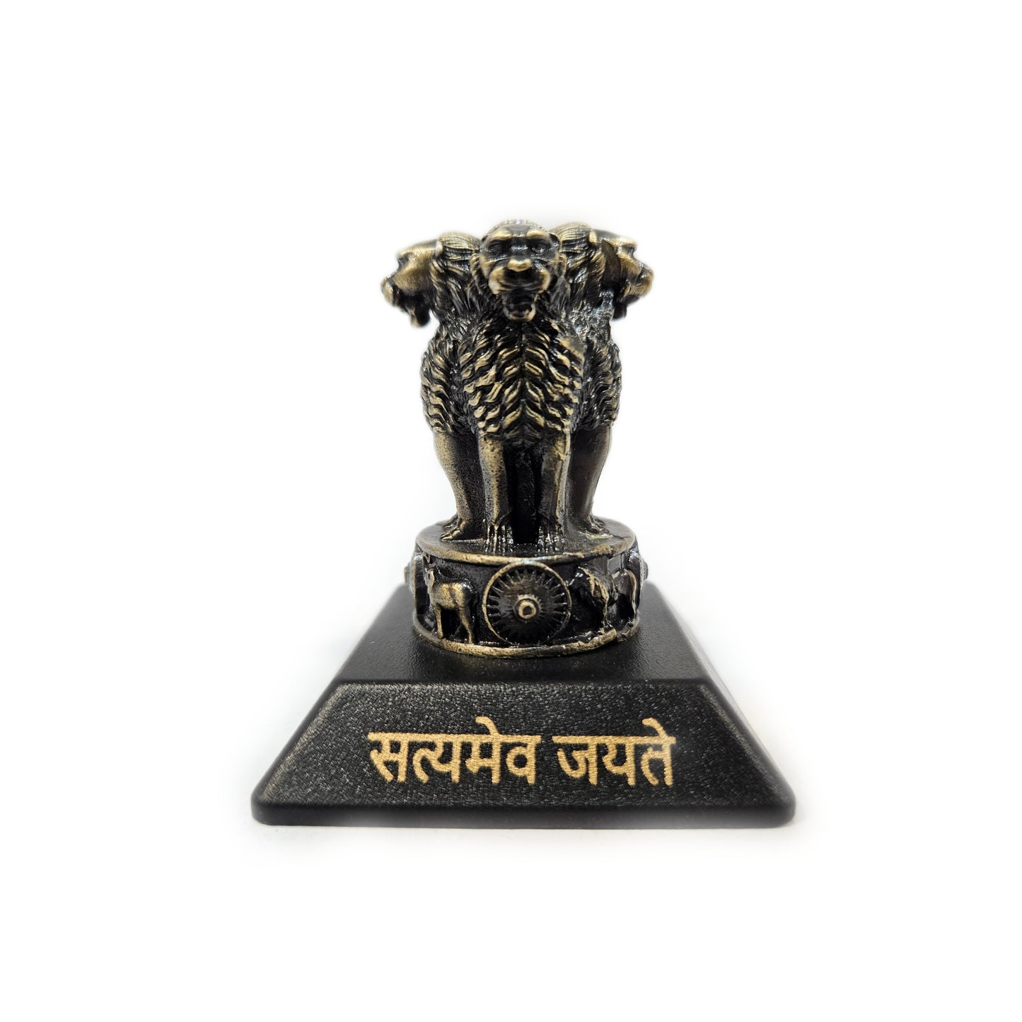 Decorative replica of the National Emblem of India, known as the Lion Capital of Ashoka, often used for office desks or car dashboards