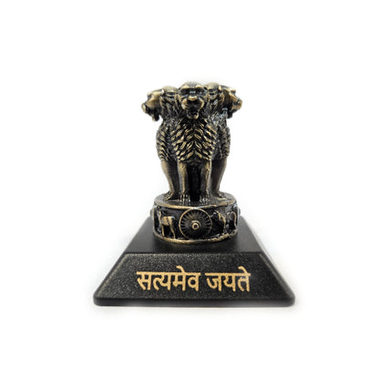 Decorative replica of the National Emblem of India, known as the Lion Capital of Ashoka, often used for office desks or car dashboards