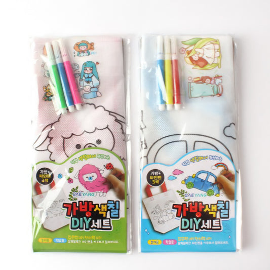 Carry bag with printed designs coloring sketchs perfect for kids return gifting