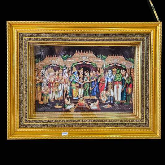 Sri Srinivasa Kalyanam Multi colour lighting & slokam wall hanging frame for Home Decor