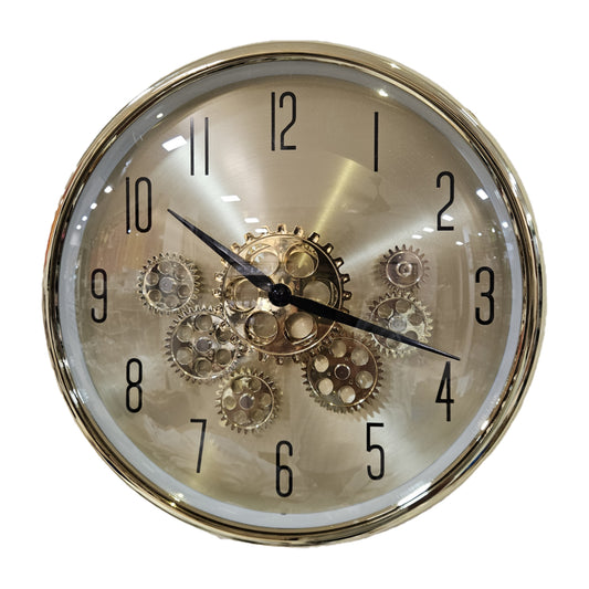 Vintage Mechanical Gear Wall Decorative Wall Clock with Exposed Moving Gears,Luxury Wall Decor for Living Room, Bedroom & Office