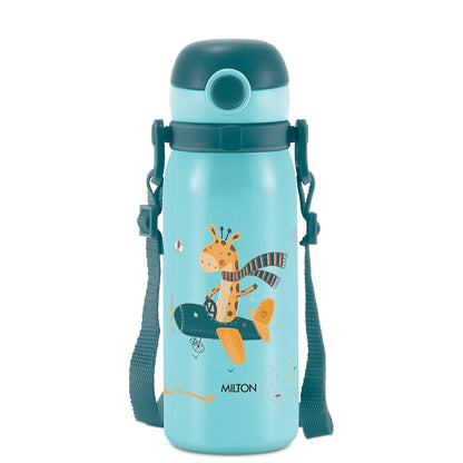 Milton Thermosteel Companion 450 Insulated Inner Stainless Steel Water Bottle with Spout Lid, 1 Piece, 435 ml, Pink| Easy Grip | Leak Proof | Hot or Cold | School | Travel Bottle