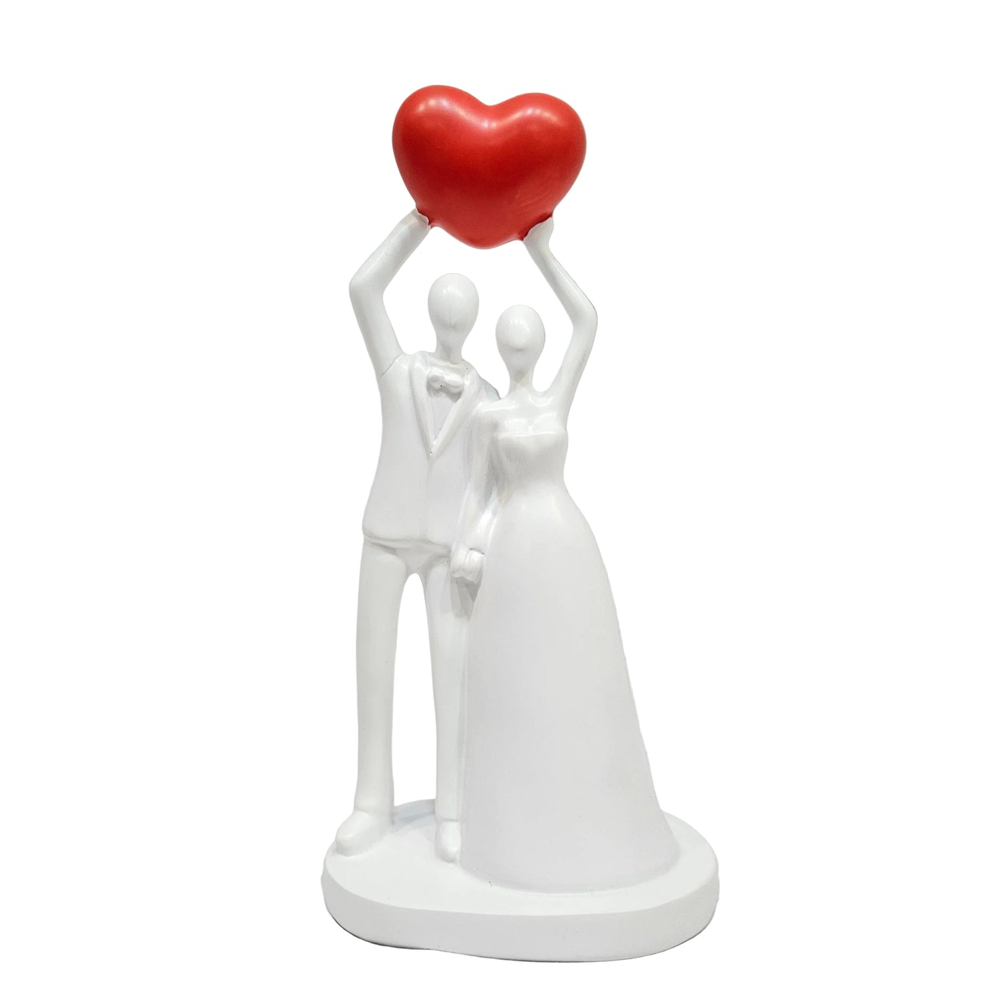 Wedding Couple with Heart Couple Figurine Showpiece