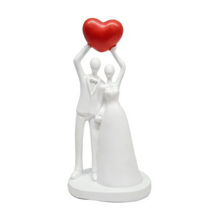 Wedding Couple with Heart Couple Figurine Showpiece