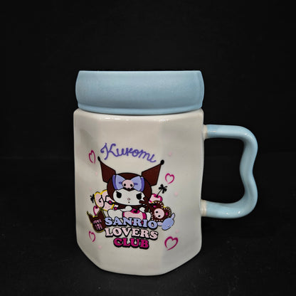 Kuromi cartoon character printed Ceramic mug with white & multiple colours