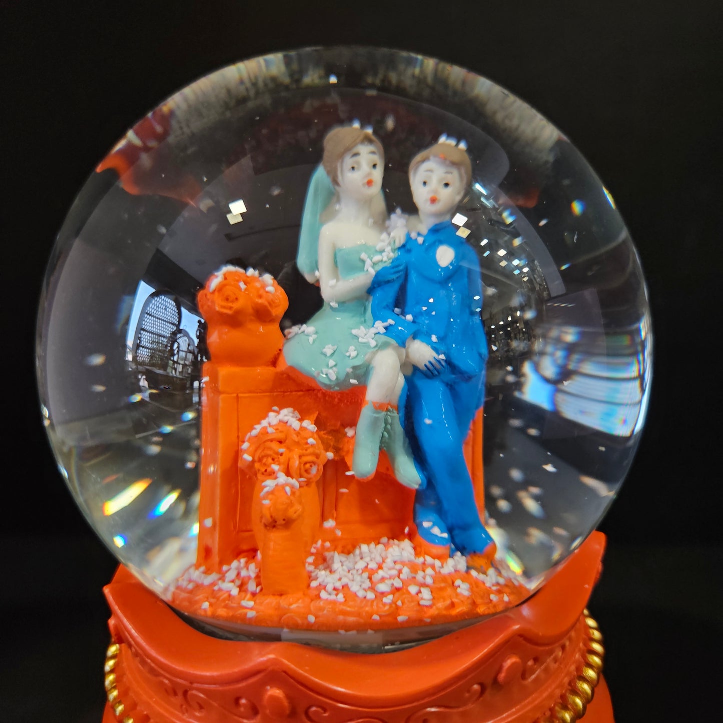 Beautiful Couple's Round glass with tune  miss you and Rounding gift perfect for couple gifting