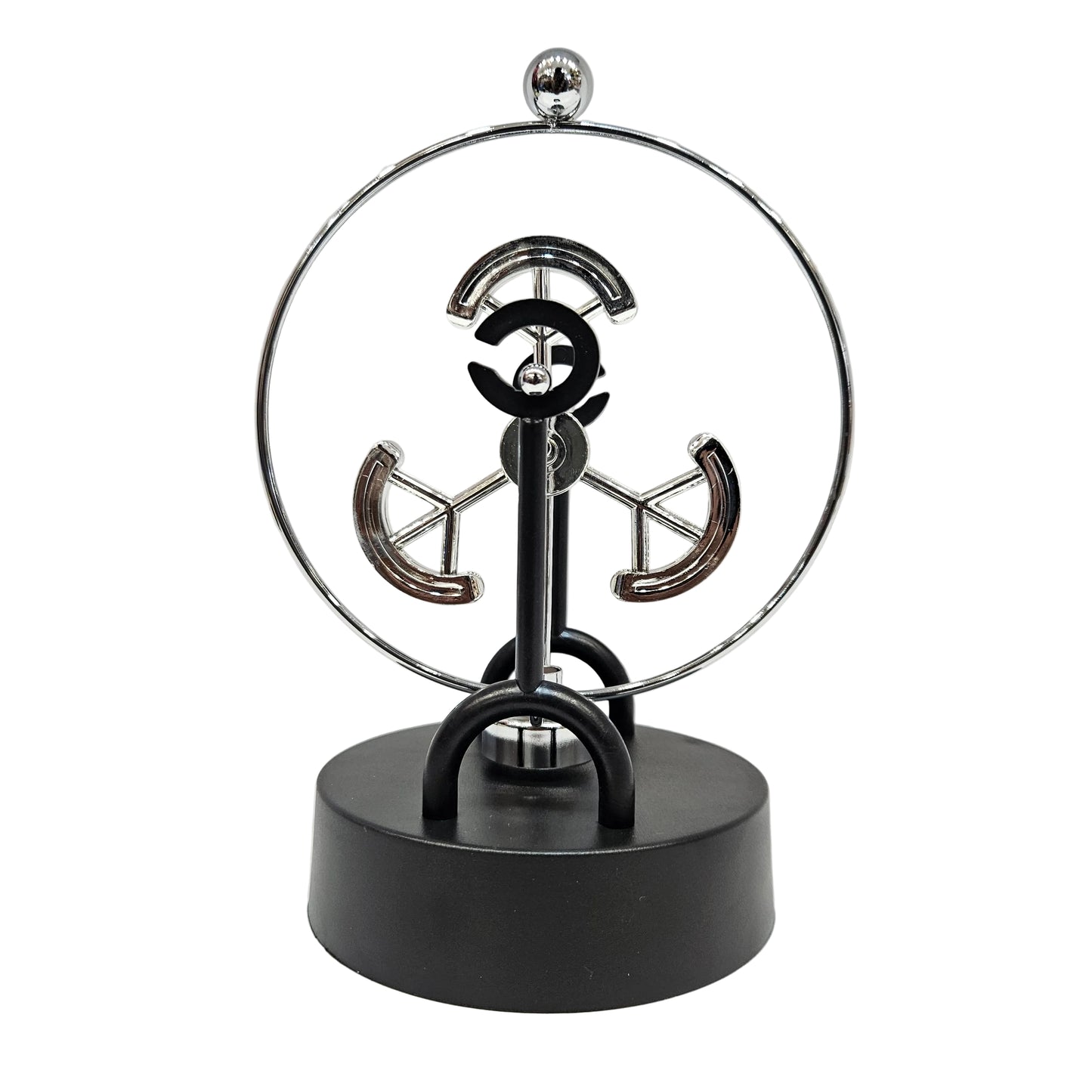 Kinetic Orbital Perpetual Motion Newton Pendulum Zinc Alloy Frame Physical Science Desk Toy Art for Office Home Decoration