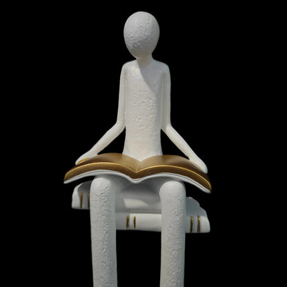 Reading Man Sculpture Showpiece Figurine