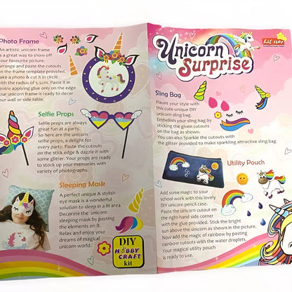 Unicorn Surprise Theme- DIY- Art and Craft Kit for Girls 6+ Age/Enhance Imaginary & Creative Skills