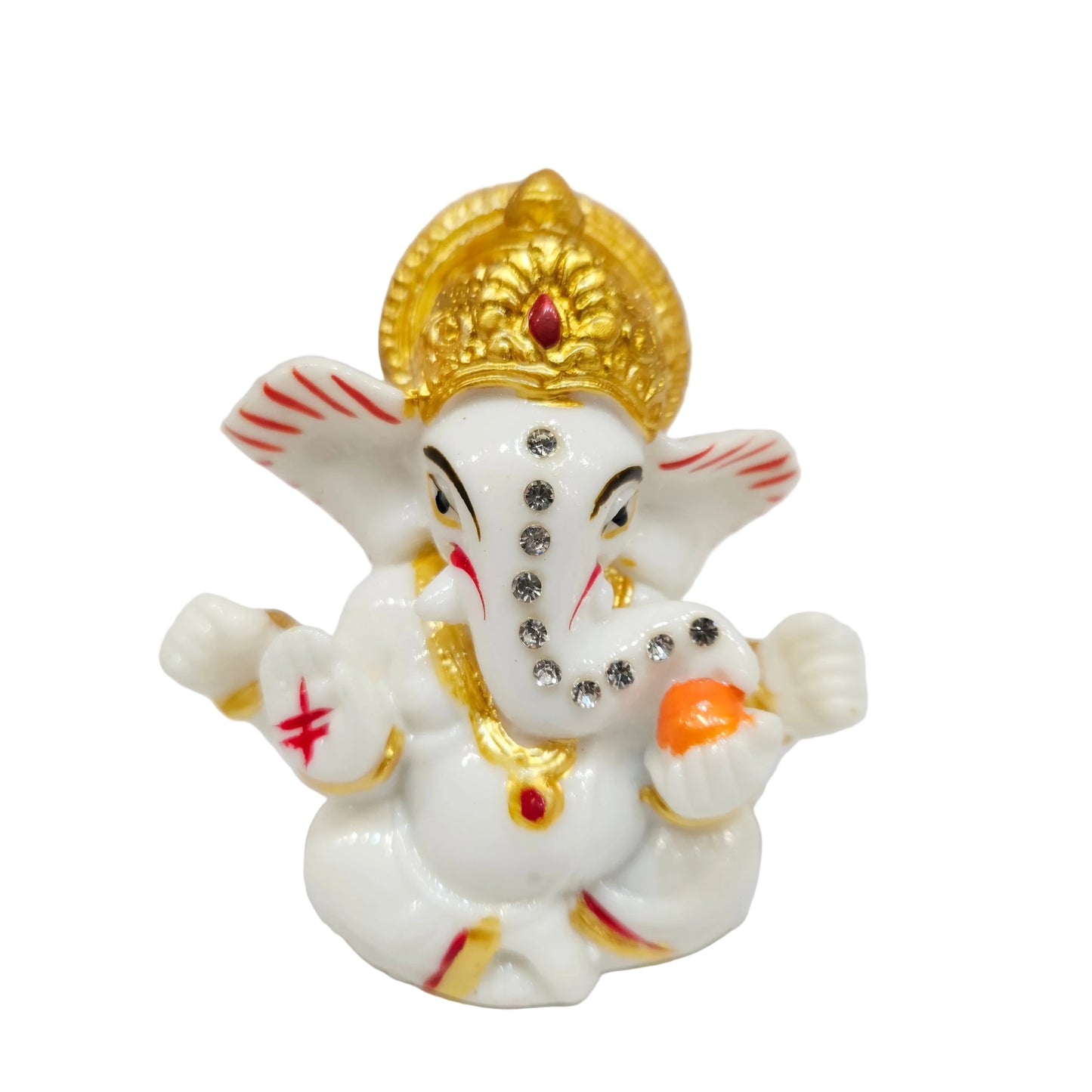 Vinayaka Marble dust Statue Decorative desktop Showpiece for car Dashboard/ Desktop
