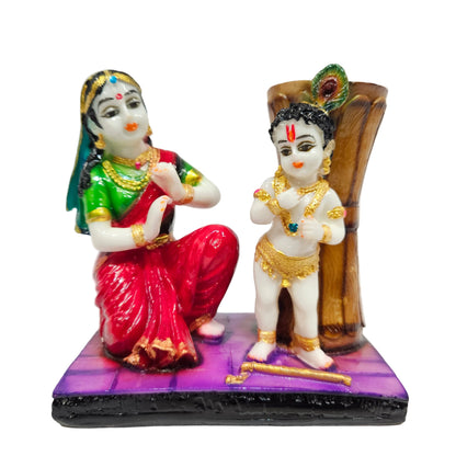 Yashoda Krishna Idol Unique Home Decor Gift Idols for Living Room, Kitchen Wife & Mother Gifts Figurines for Blessings