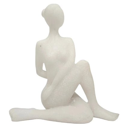 White abstract yoga woman figurine is made from resin or ceramic Statue Showpiece Figurine