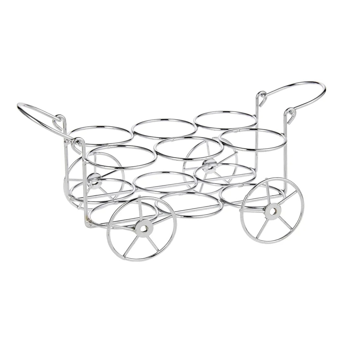 Tabletop 6Pcs Glass Spice Jar Set With metal wheel Stand