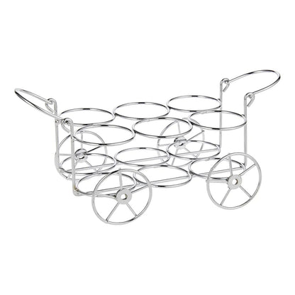 Tabletop 6Pcs Glass Spice Jar Set With metal wheel Stand