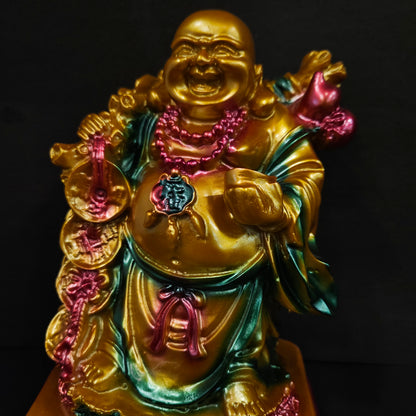 Laughing Buddha with Coins Bag Decorative Showpiece idol
