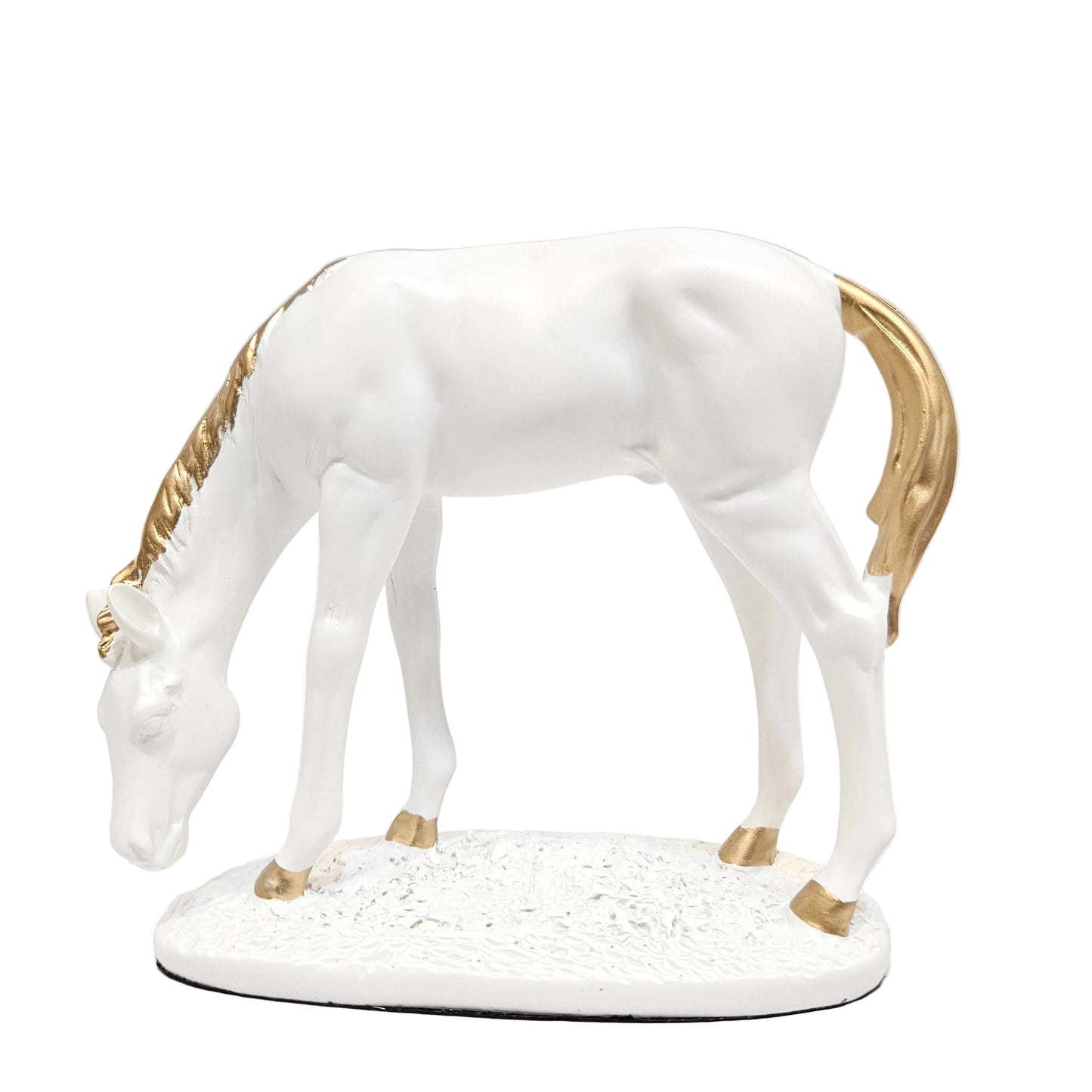 Exclusive Polyresin White Victory Running Horse, Fengshui Positive Energy Vibration Showpiece Figurine