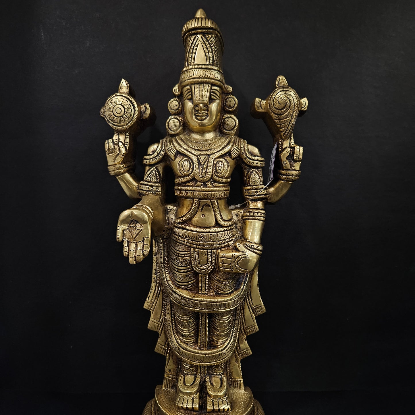 Lord Venkateshvara as Balaji at Tirupati In Brass Handmade Made In India Brass idol