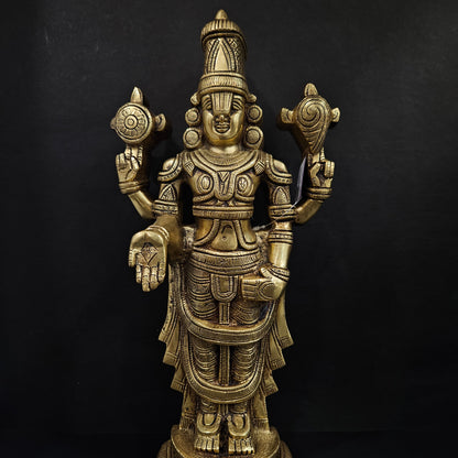 Lord Venkateshvara as Balaji at Tirupati In Brass Handmade Made In India Brass idol