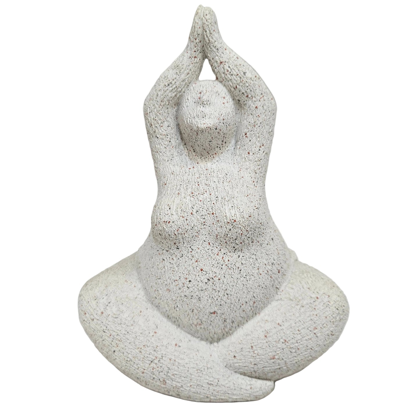 Polystone figure "Cute chubby", white sand Statue Showpiece Figurine in yoga pose