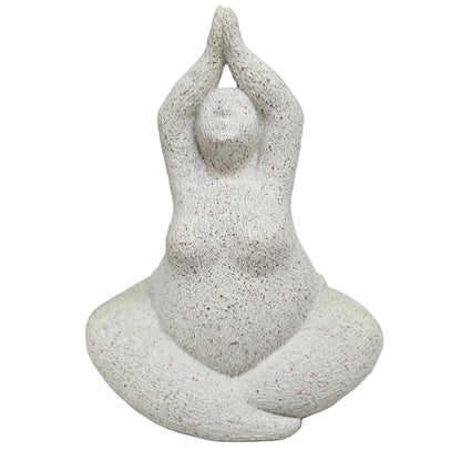 Polystone figure "Cute chubby", white sand Statue Showpiece Figurine in yoga pose