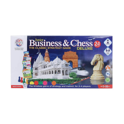 Ratna's 2 in 1 Business & Chess Junior Deluxe Board Game for 7+ Years