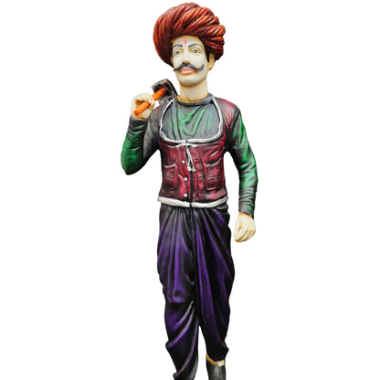 Rajasthani Traditional Farmer Man Polyresin Statue Showpiece Figurine for gifting & home Decor