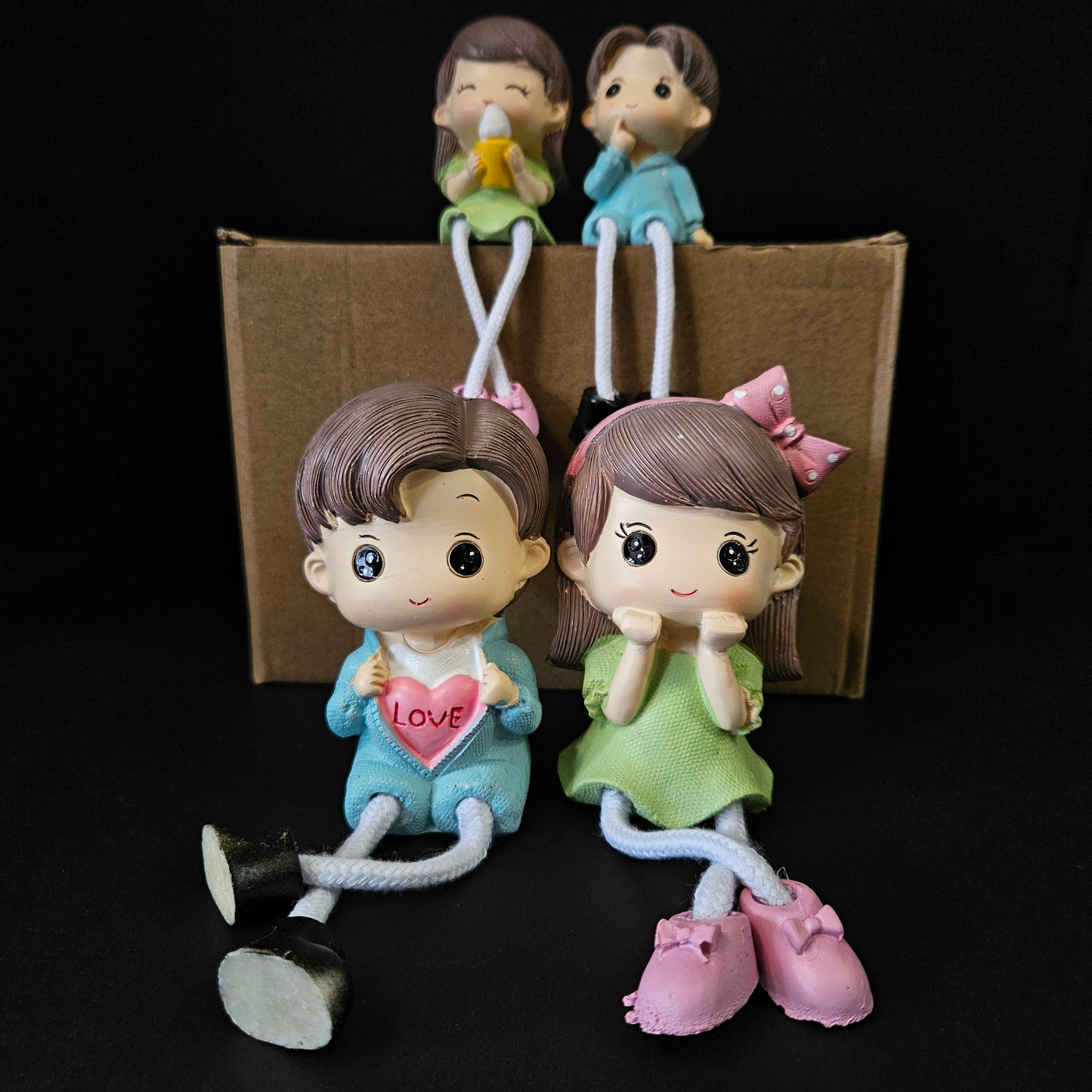 Cartoon Resin Outseam pieces set Dolls Hanging Feet Doll Home Wall Decoration