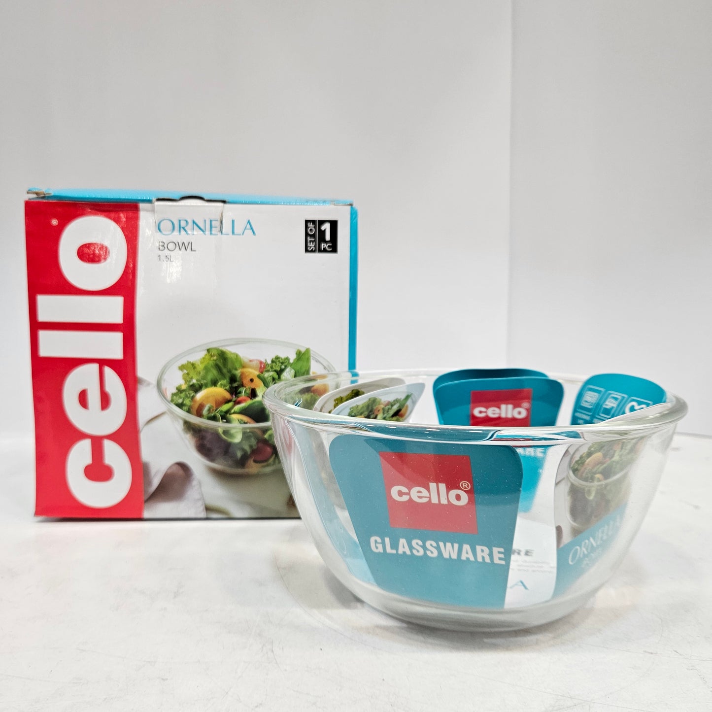 Cello Ornella Glassware Bowl Microwave Safe (Approx:-1.5L)