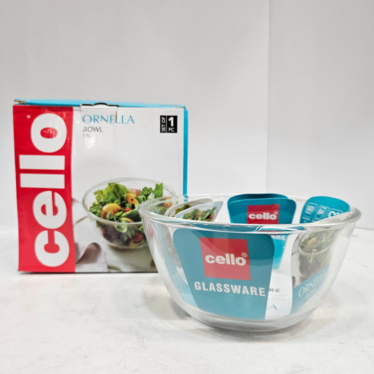 Cello Ornella Glassware Bowl Microwave Safe (Approx:-1.5L)
