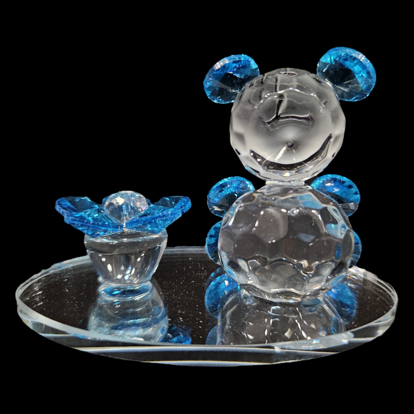 Crystal Bear & Diamond Flower Desktop Paperweight Decoration Wedding Favor, Gift for Valentine's Day Mother's Day Christmas Anniversary Birthday Thanksgiving Girls