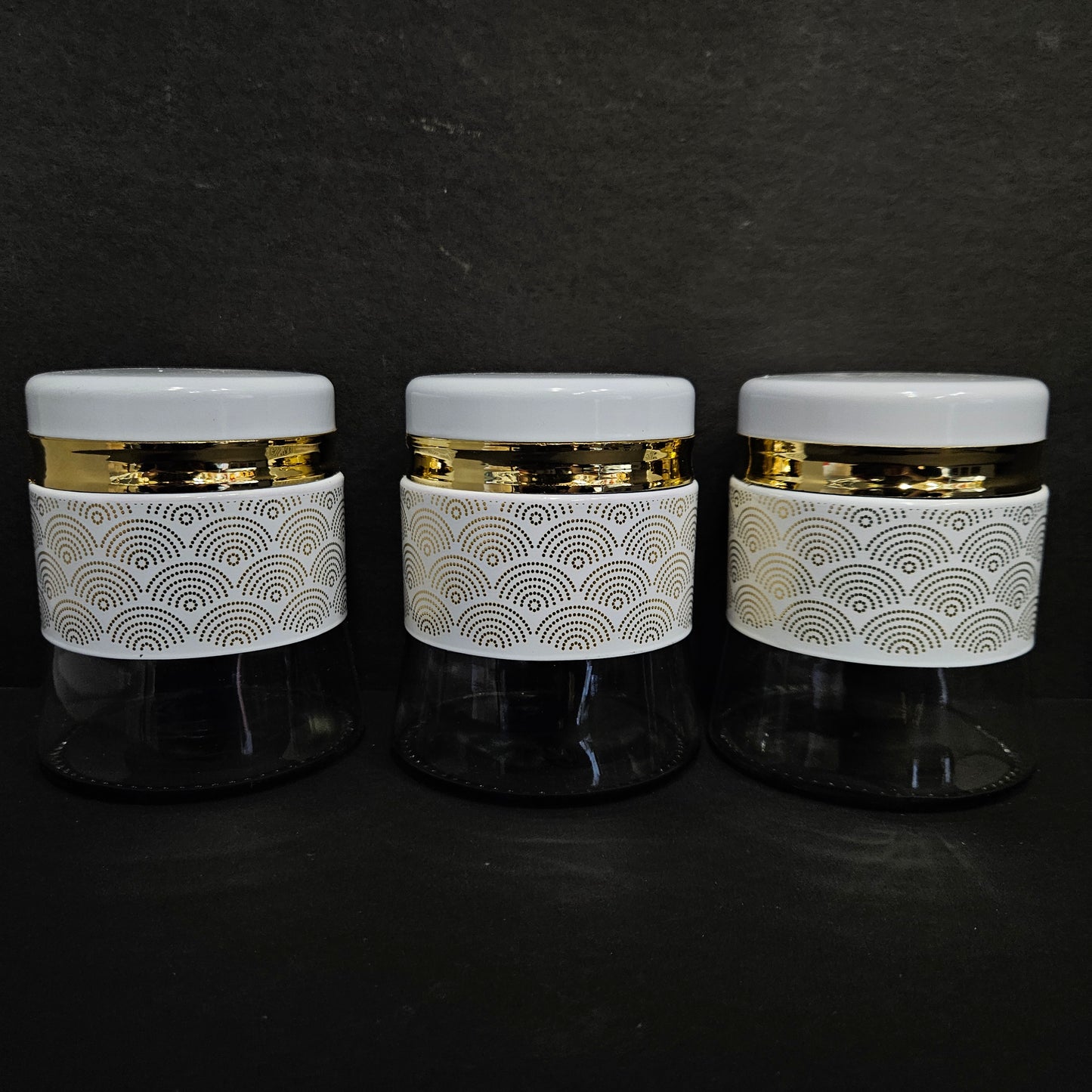Canister 3piece glass storage Jar Set, For Dry Fruits Storage