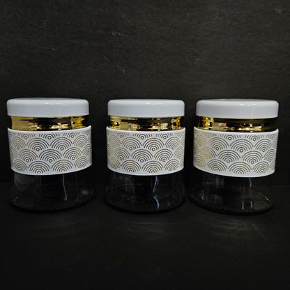 Canister 3piece glass storage Jar Set, For Dry Fruits Storage