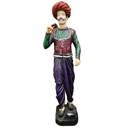 Rajasthani Traditional Farmer Man Polyresin Statue Showpiece Figurine for gifting & home Decor