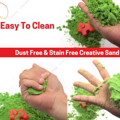 Creative Sand Box for Kids, Sand Kit with 5 Large Moulds & 8 Small Moulds, Non-Toxic and Stain Free, Indoor and Outdoor Kid Activity, Suitable for Kids Above 3 Years