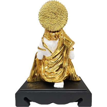 Gold Plated Hanuman ji murti Marble Dust Handmade Bajrangbali Idol Home Pooja Ghar & Office