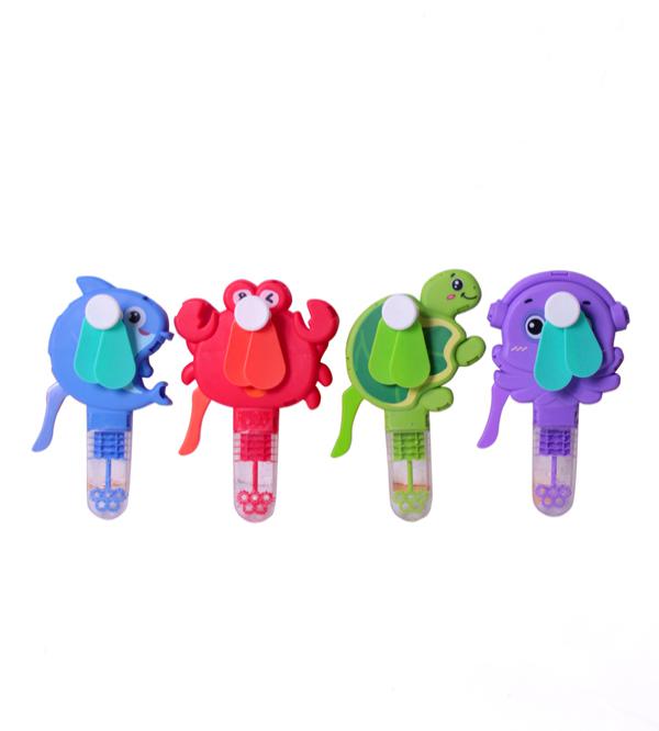 Mini fan toy sea animal that doubles as a bubble blower.cool air and endless bubbles for a refreshing and entertaining