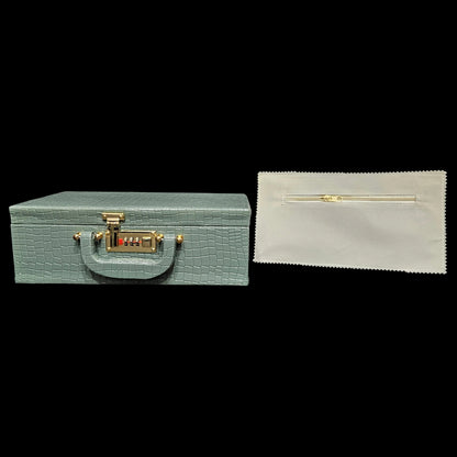 Luxury Jewellery Organiser & Storage Box with number Lock with Crocodile Pattern