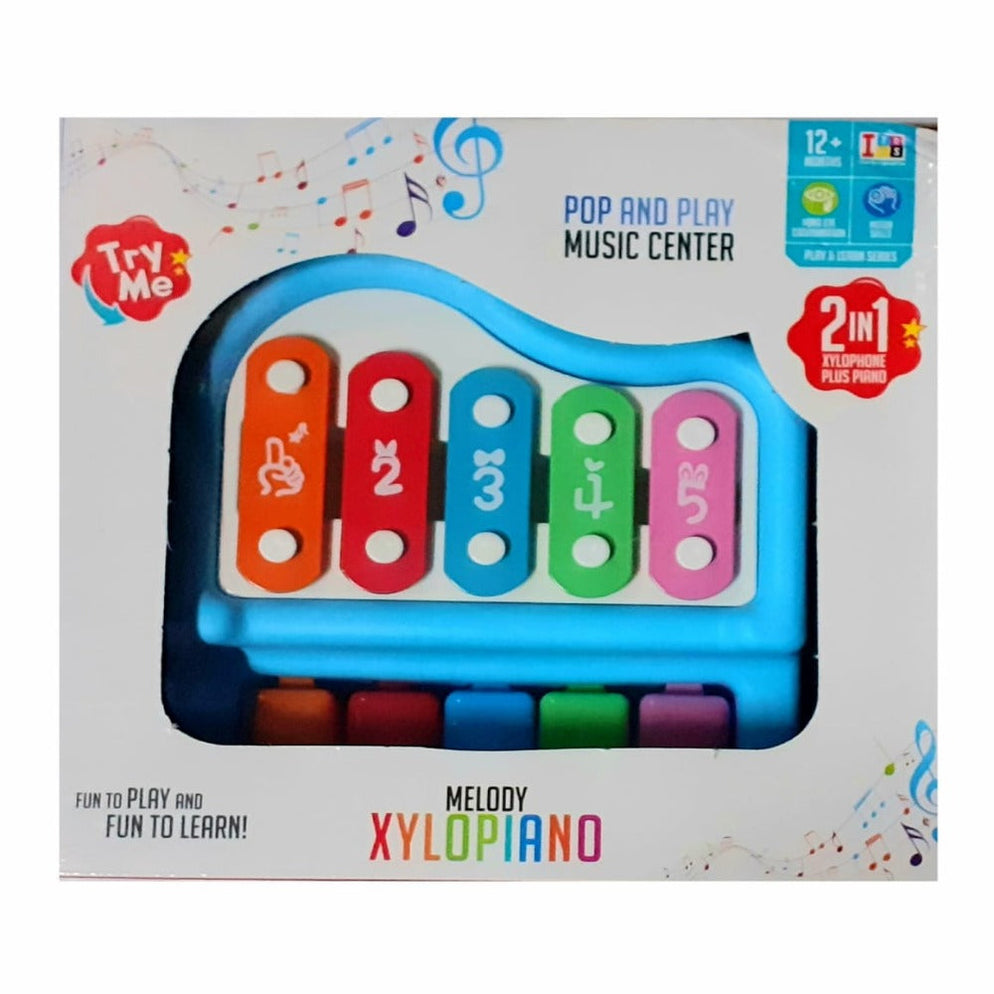 Itoys Premium 2 in 1 Piano Xylophone Musical Instrument with 5 Keys for Toddlers, Musical Instruments for Kids, Preschool Educational Musical Instrument Toy, Multicolor, BIS Certified, 1+ Years