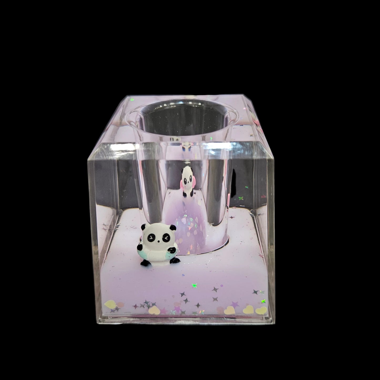 Couple Panda Glitter Showpiece with Cute Panda Decor for Kids Room, Night Lamp & Festive Gifting