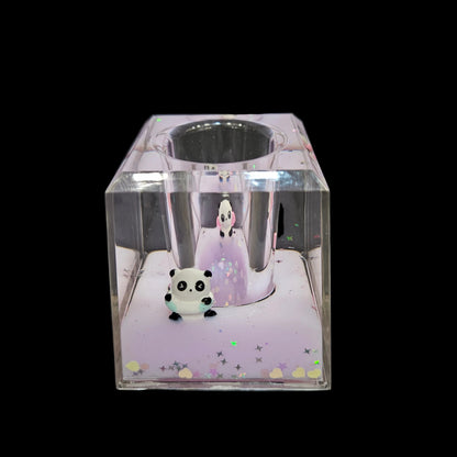 Couple Panda Glitter Showpiece with Cute Panda Decor for Kids Room, Night Lamp & Festive Gifting